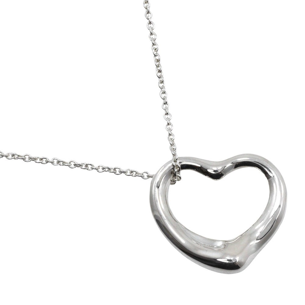 Tiffany & Co. Elsa Peretti Open Heart Pendant Necklace Sterling Silver, SILVER, SILVER, Necklace