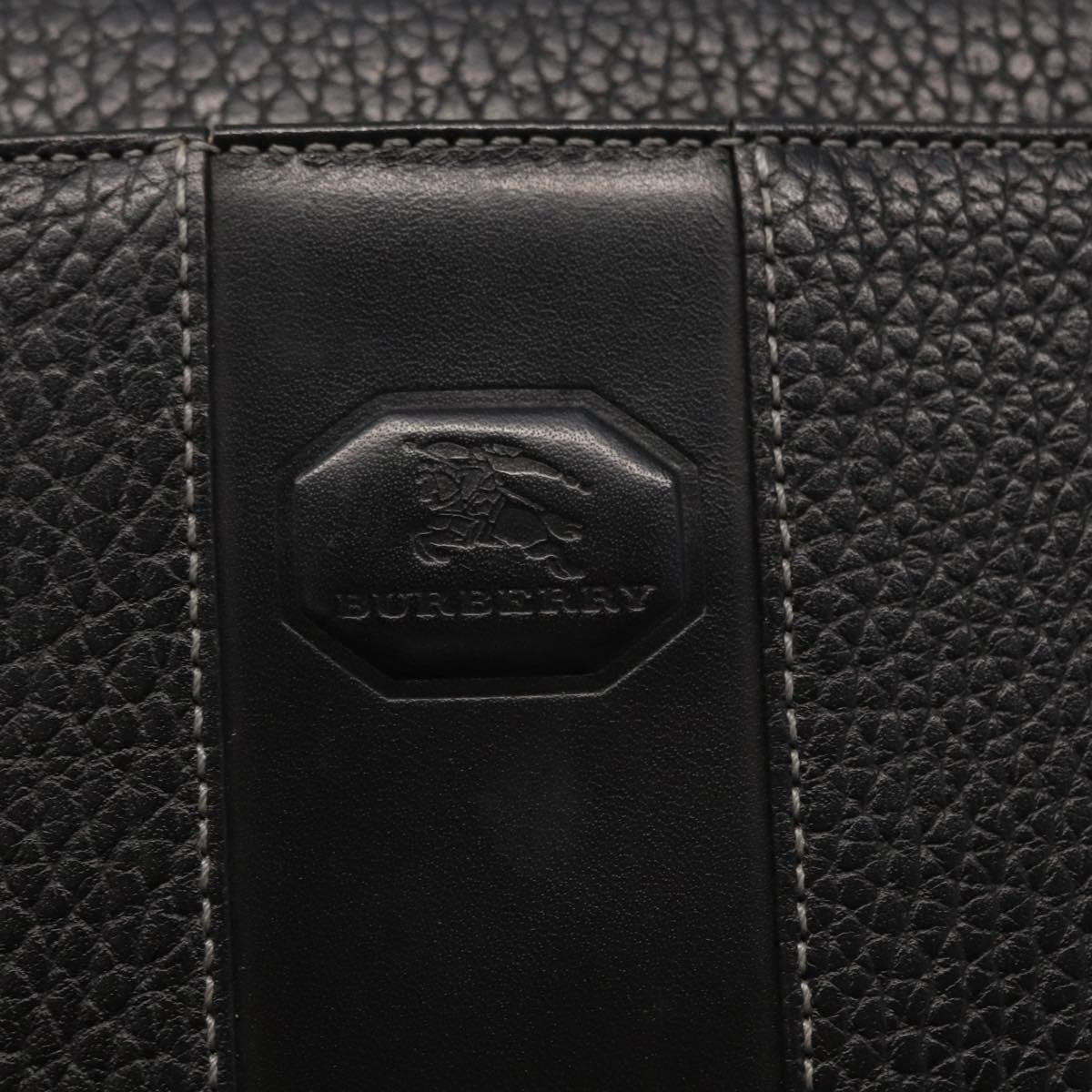 Burberry Zip Clutch Leather, BLACK, LEATHER, Clutche & pouche