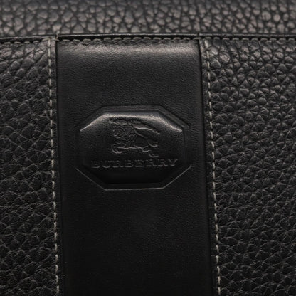 Burberry Zip Clutch Leather, BLACK, LEATHER, Clutche & pouche