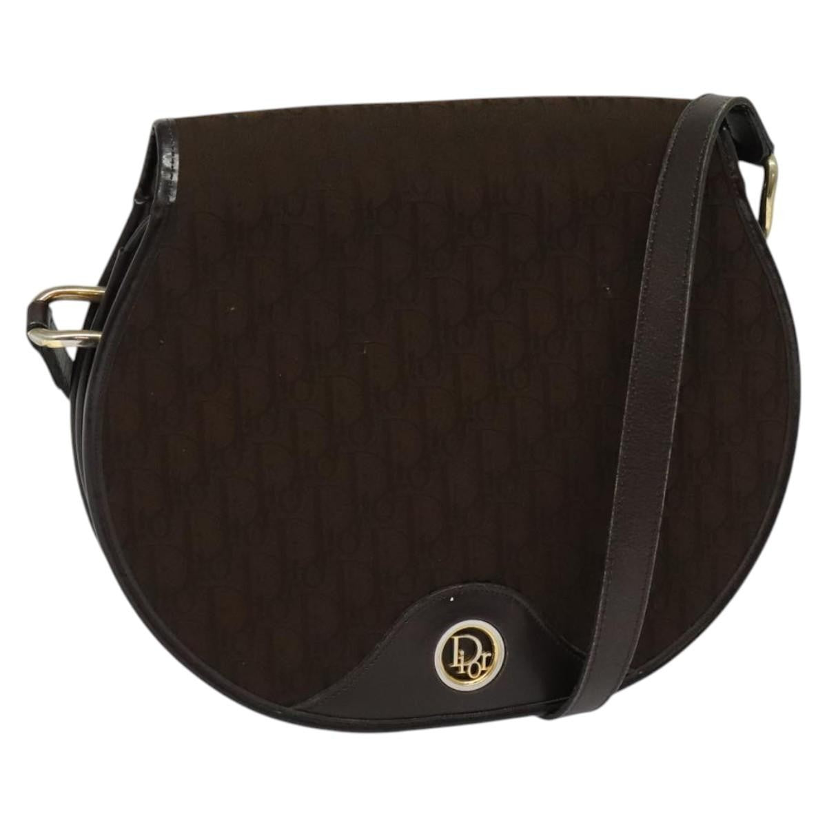 Christian Dior Vintage Trotter Flap Shoulder Bag Canvas, BROWN, CANVAS, Shoulder bag