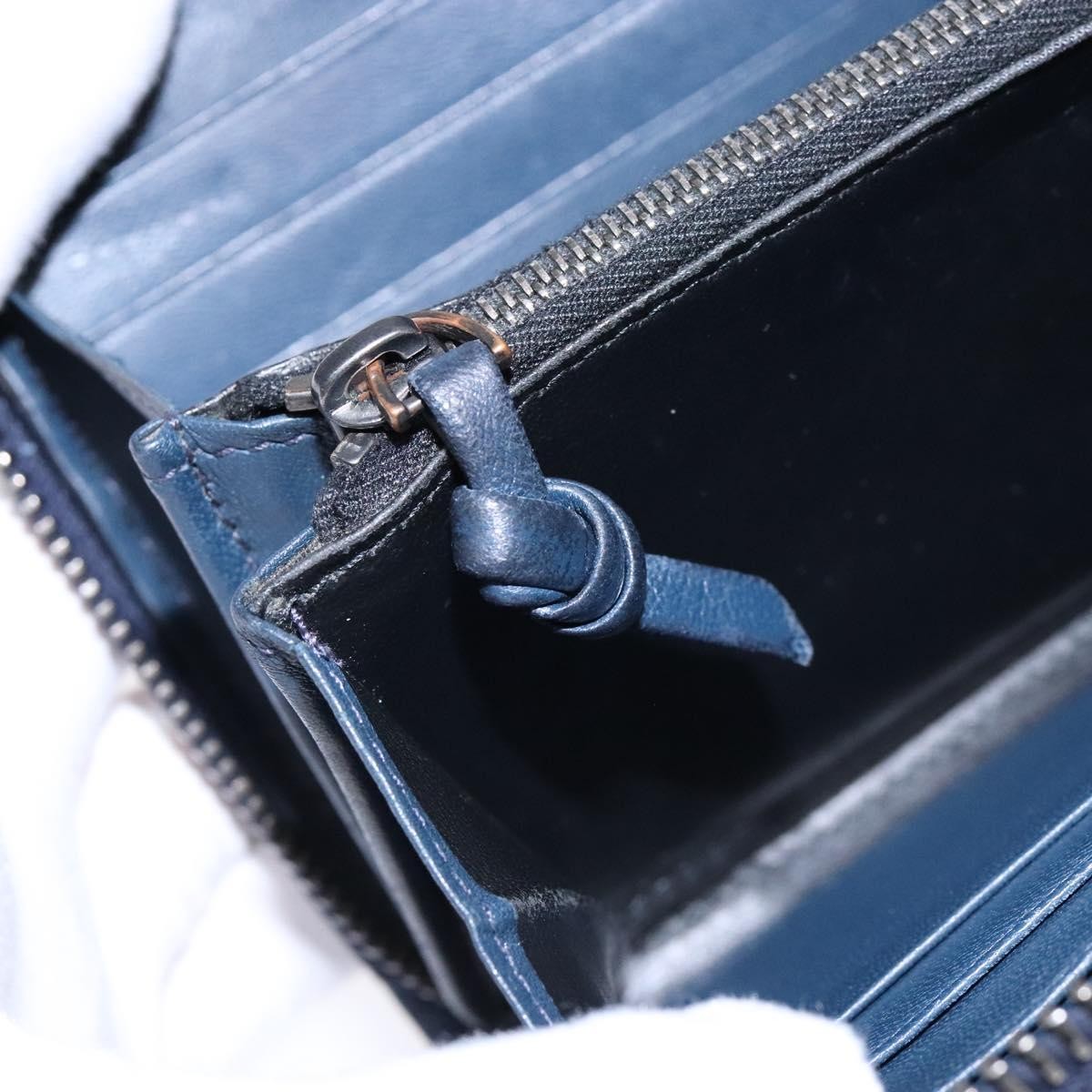 Bottega Veneta Intrecciato Wallet Leather, NAVY, LEATHER, Wallets