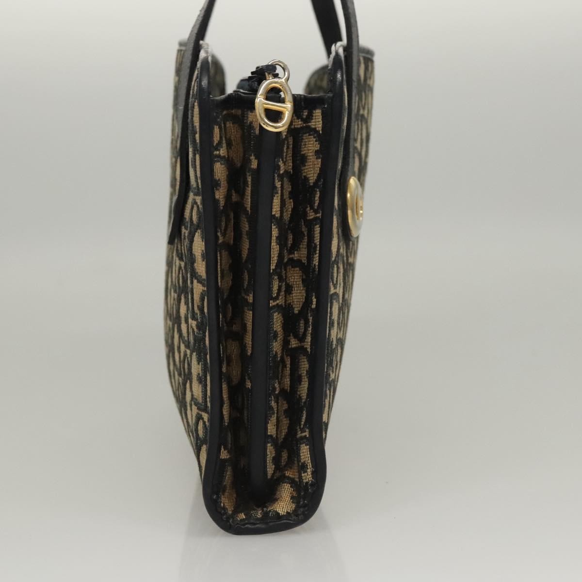 Christian Dior Vintage Trotter Shoulder Bag Canvas, NAVY, CANVAS, Shoulder bag