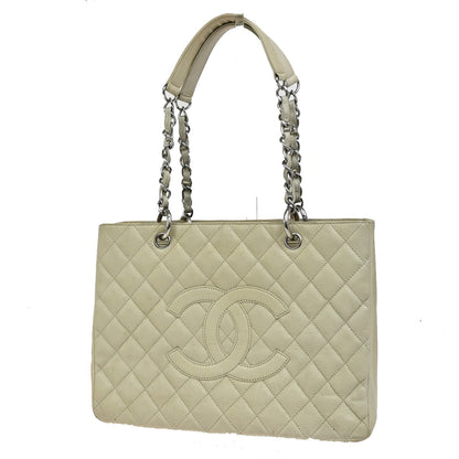 Chanel Grand Shopping Tote Quilted Calfskin, BEIGE, CALFSKIN, Shoulder bag