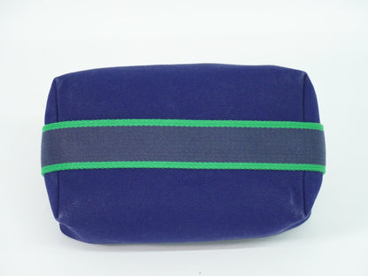 Hermes Bride à Brac Wool, NAVY, CANVAS, Handbag