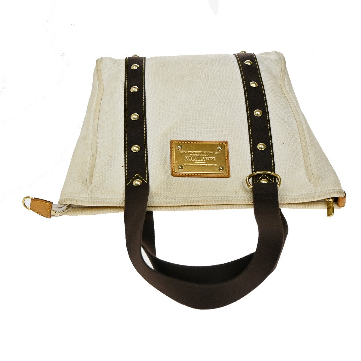 Louis Vuitton Antigua Tote Canvas, WHITE, CANVAS, Tote bag