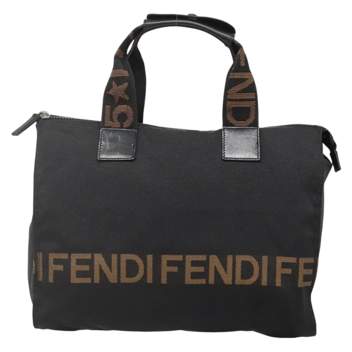 Fendi Vintage Convertible Logo Weekender Nylon, BLACK, CANVAS, Handbag