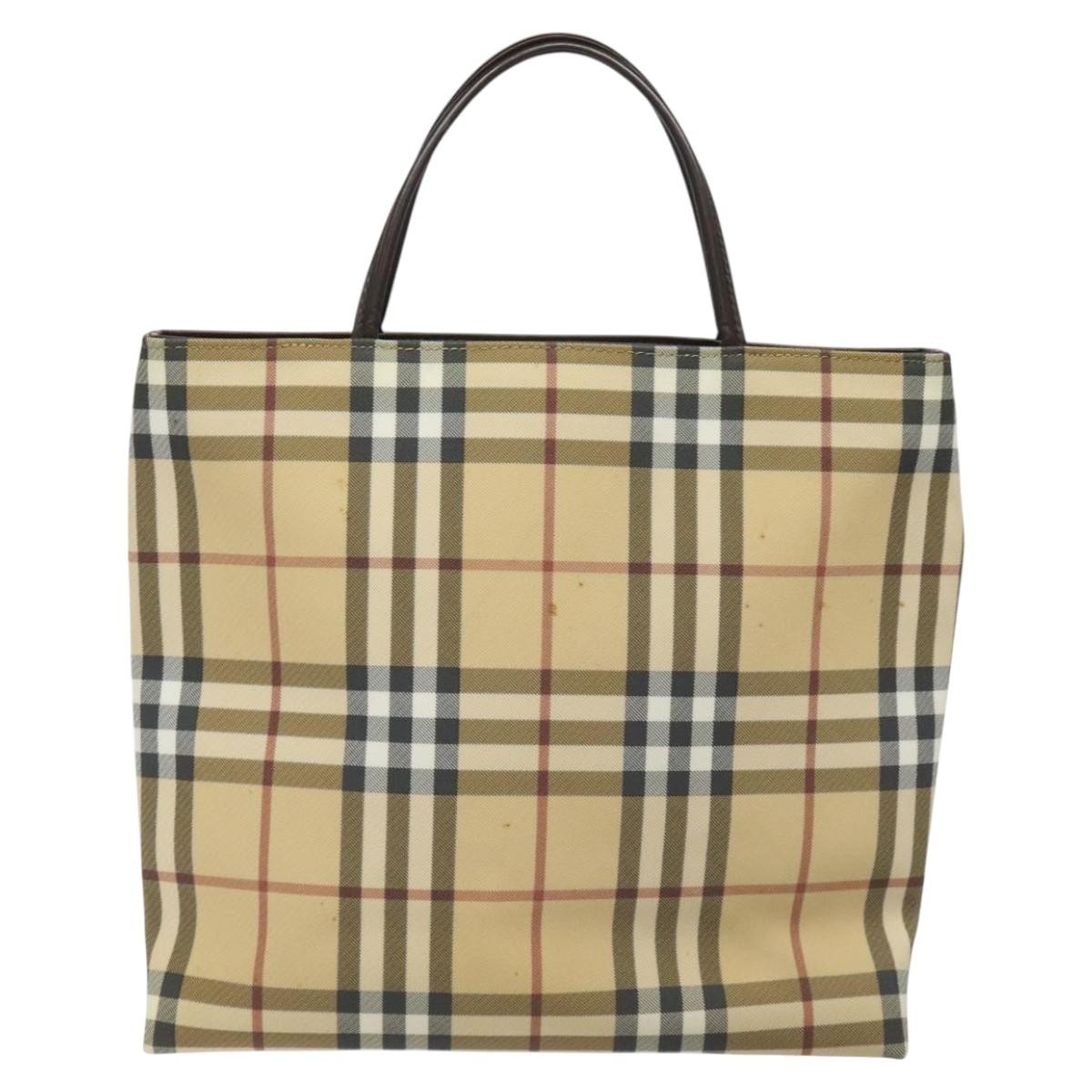 Burberry Nova Check Tote canvas check pattern, BEIGE, PVC, Tote bag