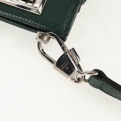 Gucci Zumi Top Handle Bag Leather, GREEN, LEATHER, Handbag