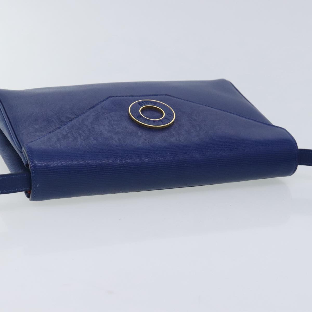 Celine Vintage Circle Logo Crossbody Bag Leather, BLUE, LEATHER, Crossbody bag