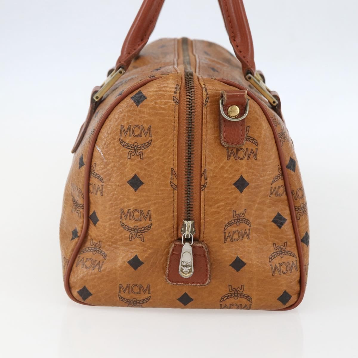 MCM Visetos logogramme Handbag Canvas and Leather, BROWN, CANVAS, Travel bag