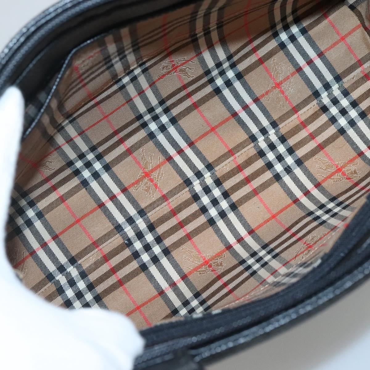 Burberry Vintage Handbag Leather, BLACK, LEATHER, Handbag