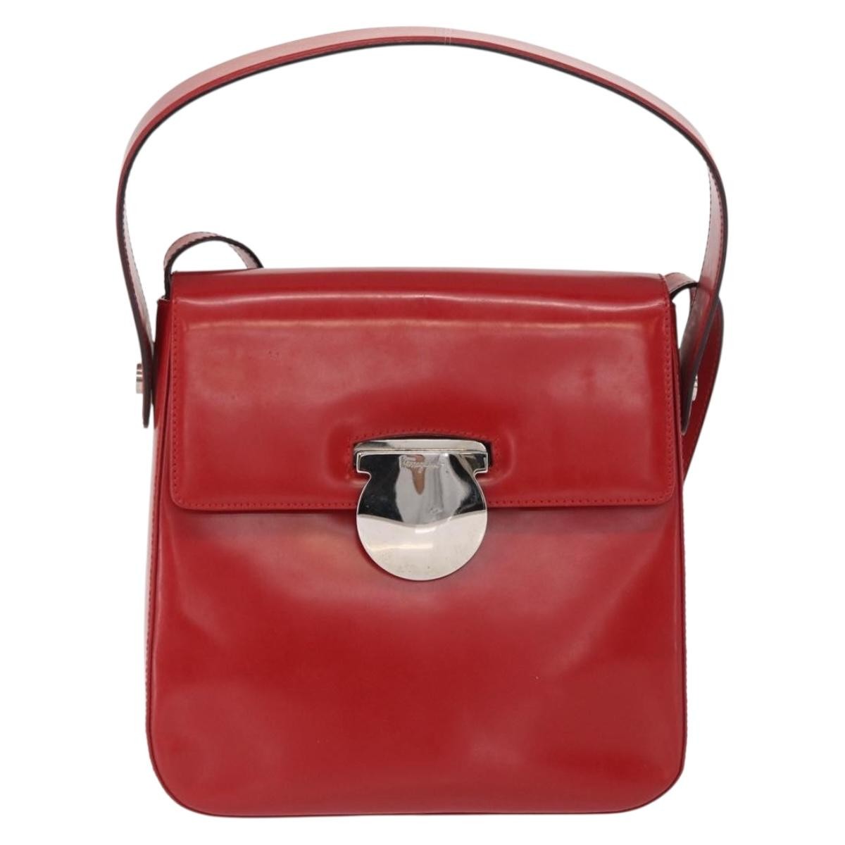 Salvatore Ferragamo Vala Handbag Leather, RED, LEATHER, Handbag