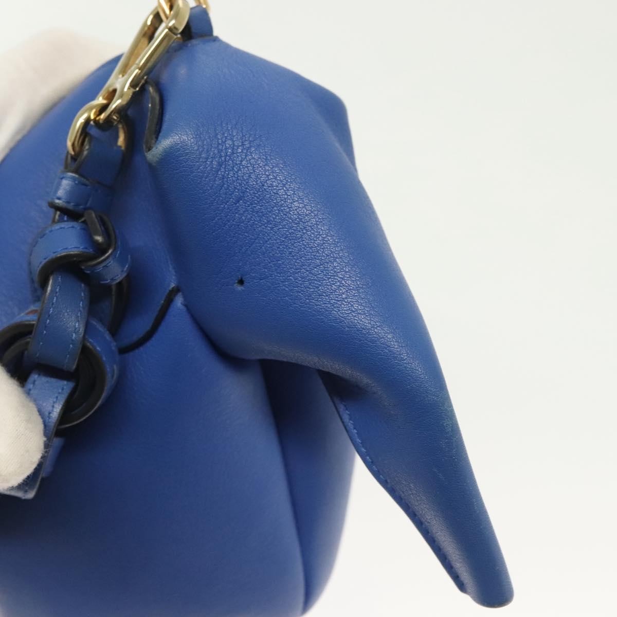 Loewe Elephant Bag Leather, BLUE, LEATHER, Bag