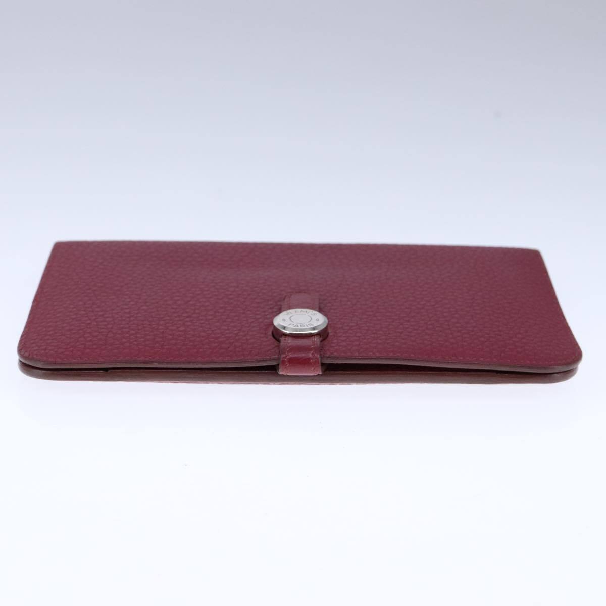 Hermes Dogon Duo Combined Wallet Leather, RED, LEATHER, Wallets