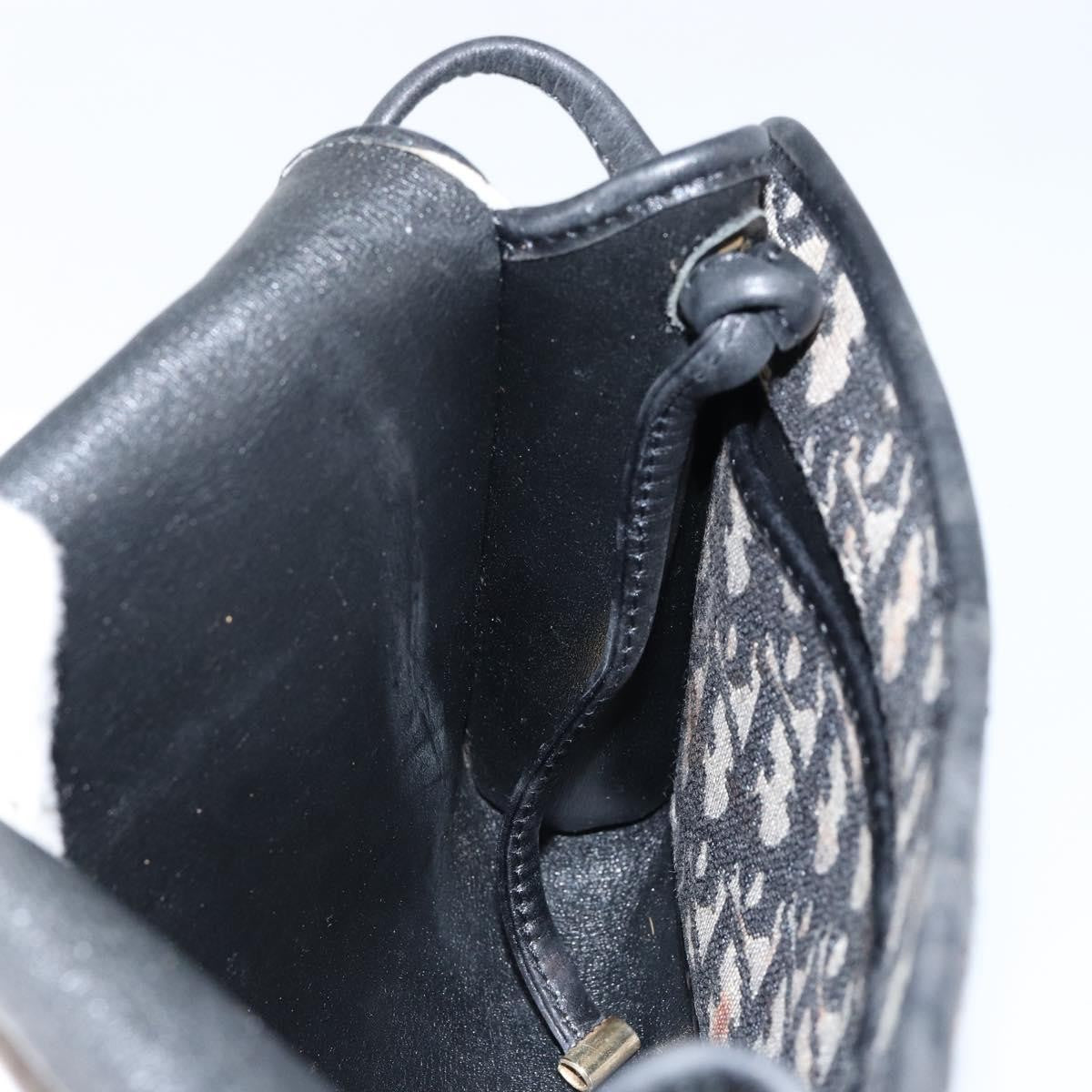 Christian Dior Vintage Trotter Shoulder Bag Canvas, NAVY, CANVAS, Shoulder bag