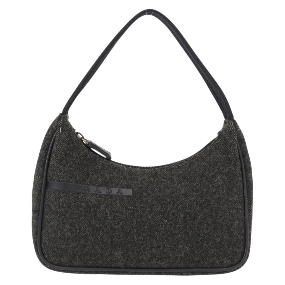 Prada Re-Edition 2000 Hobo Wool, GRAY, WOOL, Handbag