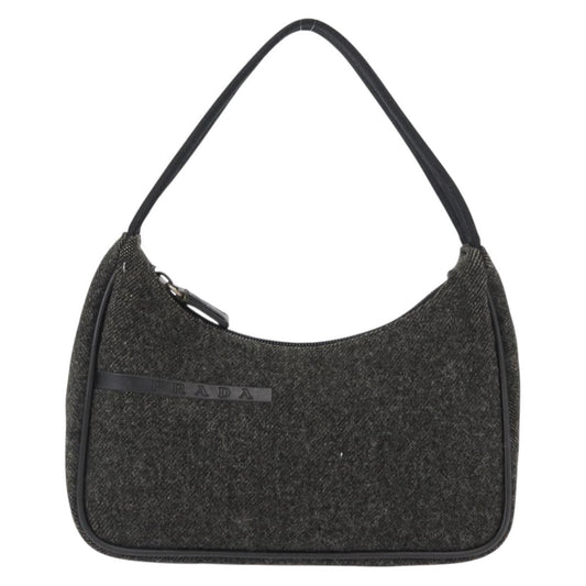 Prada Re-Edition 2000 Hobo Wool, GRAY, WOOL, Handbag