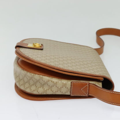 Celine Macadam Shoulder Bag PVC Leather, BEIGE, CANVAS, Shoulder bag