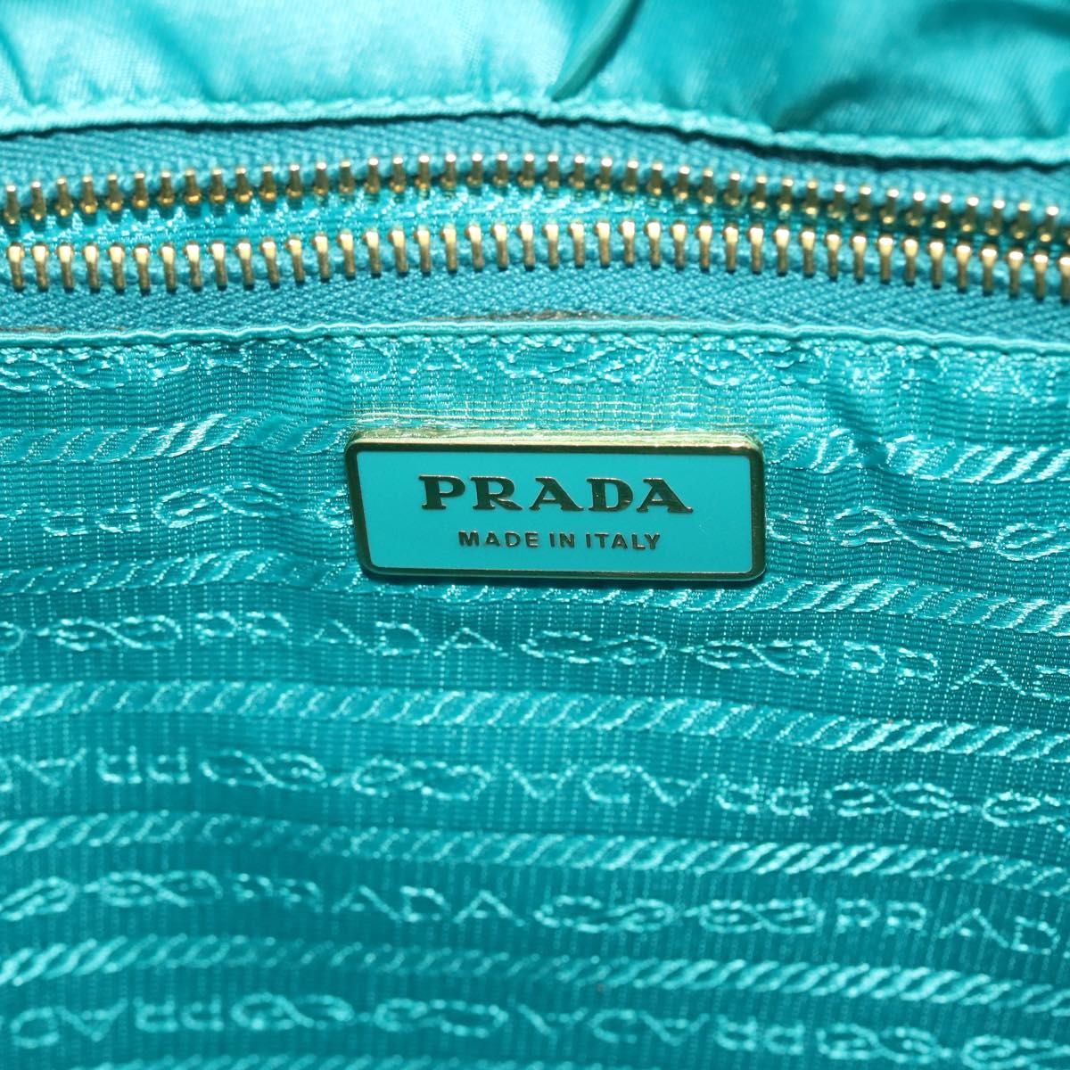 Prada Convertible Tote Quilted Tessuto, TURQUOISE, NYLON, Handbag