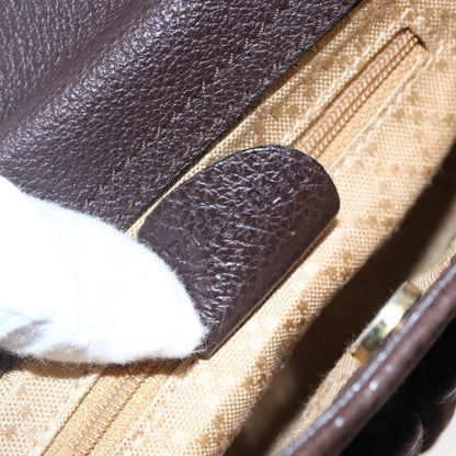 Gucci Vintage Bamboo Front Pocket Tote Suede, BROWN, SUEDE, Handbag