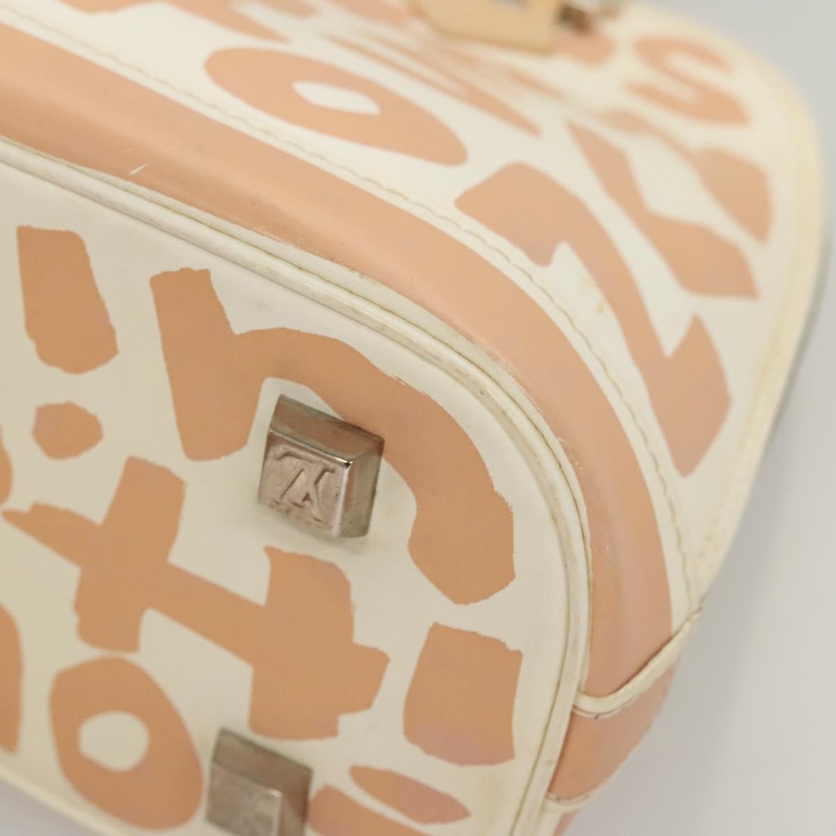 Louis Vuitton Alma Handbag Limited Edition Graffiti Leather, WHITE, CANVAS, Handbag