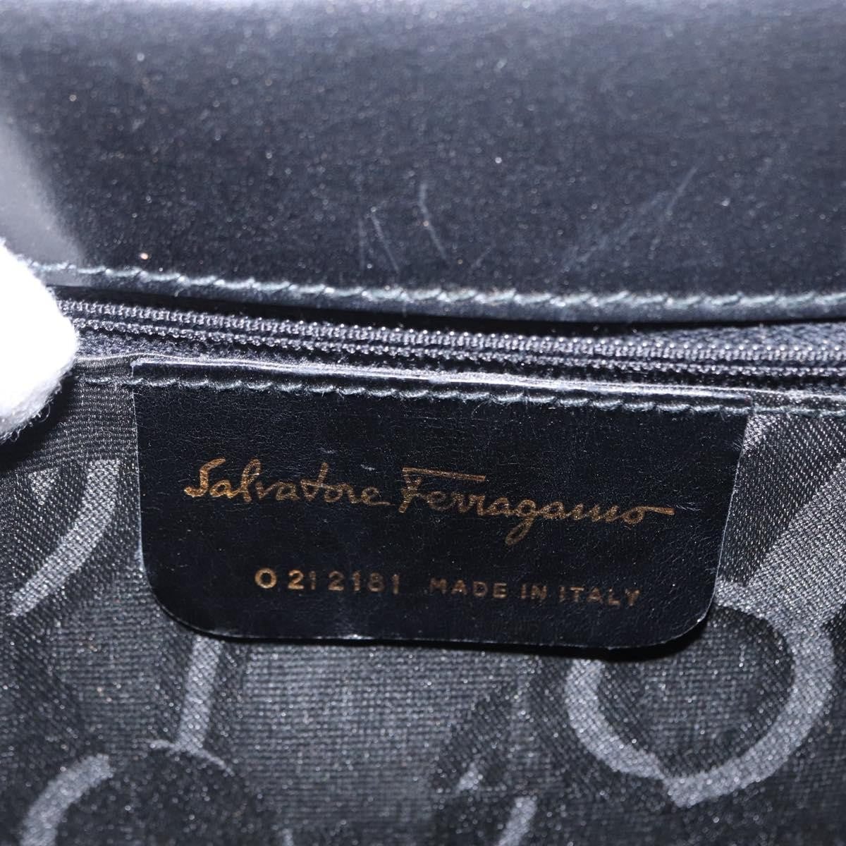 Salvatore Ferragamo Convertible Top Handle Bag Leather, BLACK, LEATHER, Handbag