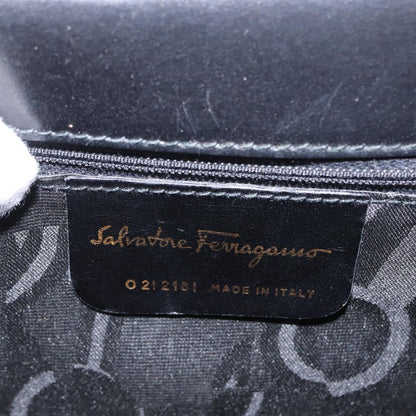 Salvatore Ferragamo Convertible Top Handle Bag Leather, BLACK, LEATHER, Handbag