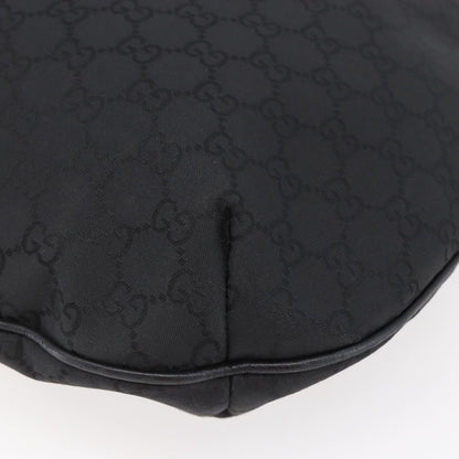 Gucci Hobo Shoulder Bag Canvas with Guccissima Leather, BLACK, CANVAS, Shoulder bag