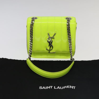 Saint Laurent Vicky Crossbody Bag Vertical Quilted Patent, YELLOW, PATENT_LEATHER, Crossbody bag