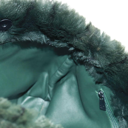 Chanel Vintage CC Chain Tote Printed Lapin Fur, GREEN, FAUX_FUR, Tote bag