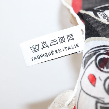 Chanel Scrunchie and Square Scarf Hair Tie Set Printed Silk, BLACK, COTTON, Scarve & shawl