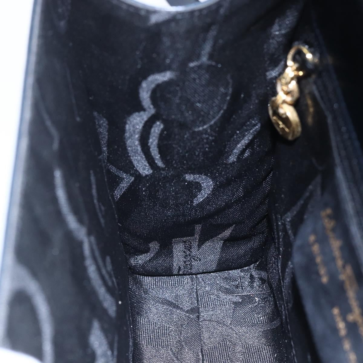 Salvatore Ferragamo Gancini Shoulder Bag Leather, NAVY, LEATHER, Shoulder bag