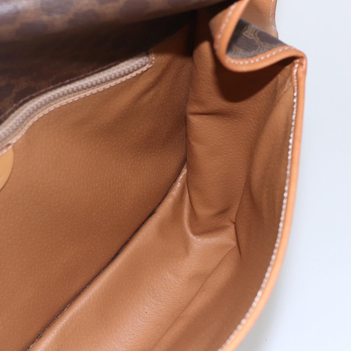 Celine Vintage Macadam Shoulder Bag Canvas and Leather, BROWN, CANVAS, Shoulder bag