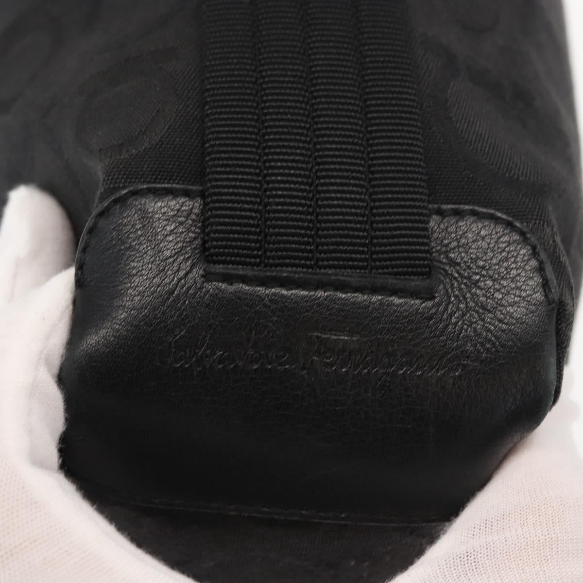 Salvatore Ferragamo Vintage Gancini Convertible Top Handle Bag Canvas, BLACK, CANVAS, Shoulder bag