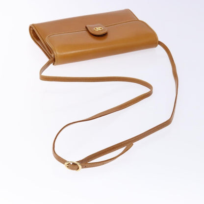 Gucci Vintage Flap Crossbody Bag Leather, BROWN, LEATHER, Shoulder bag