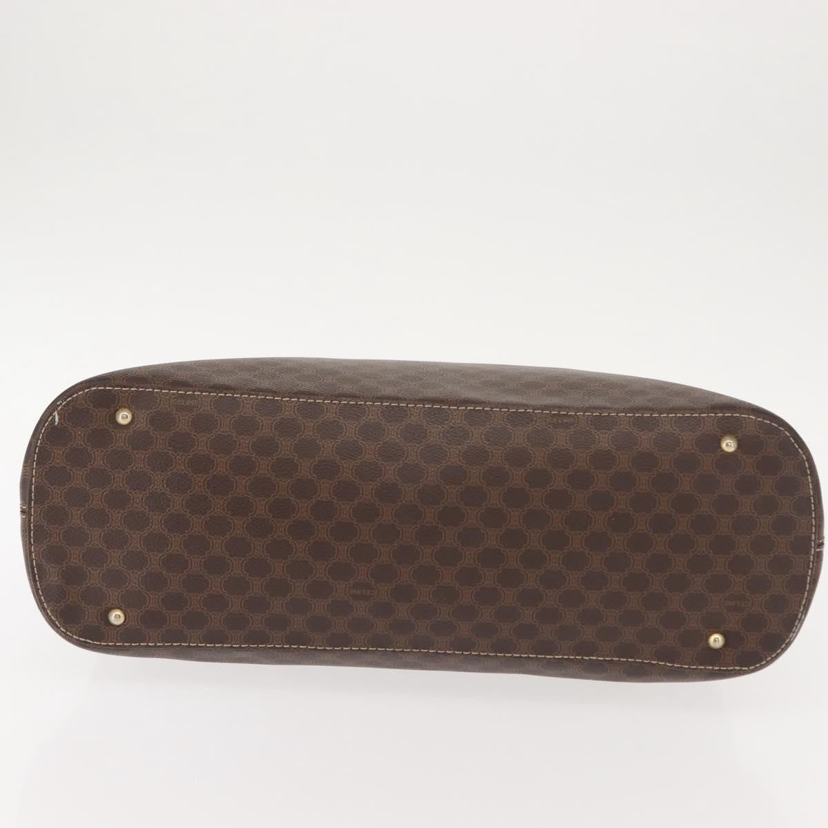 Celine Vintage Macadam Handbag Canvas, BROWN, CANVAS, Handbag