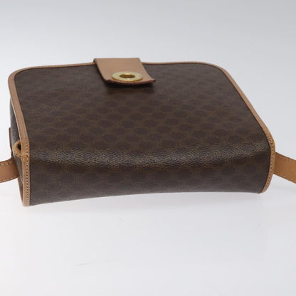 Celine Vintage Macadam Shoulder Bag Canvas and Leather, Brown, Canvas, Shoulder Bag