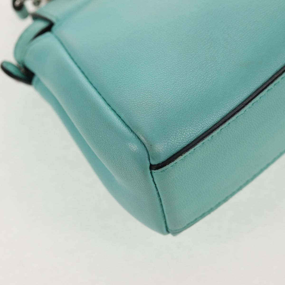 Fendi Peekaboo Bag Leather, TURQUOISE, LEATHER, Handbag