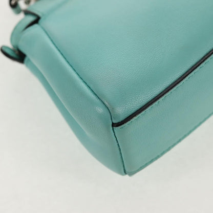 Fendi Peekaboo Bag Leather, TURQUOISE, LEATHER, Handbag