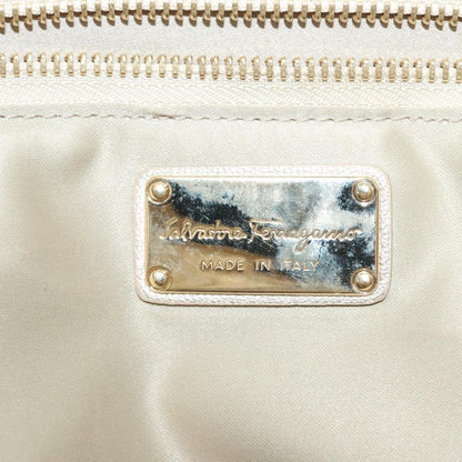 Salvatore Ferragamo Vintage Zip Tote Leather, GOLD, LEATHER, Tote bag