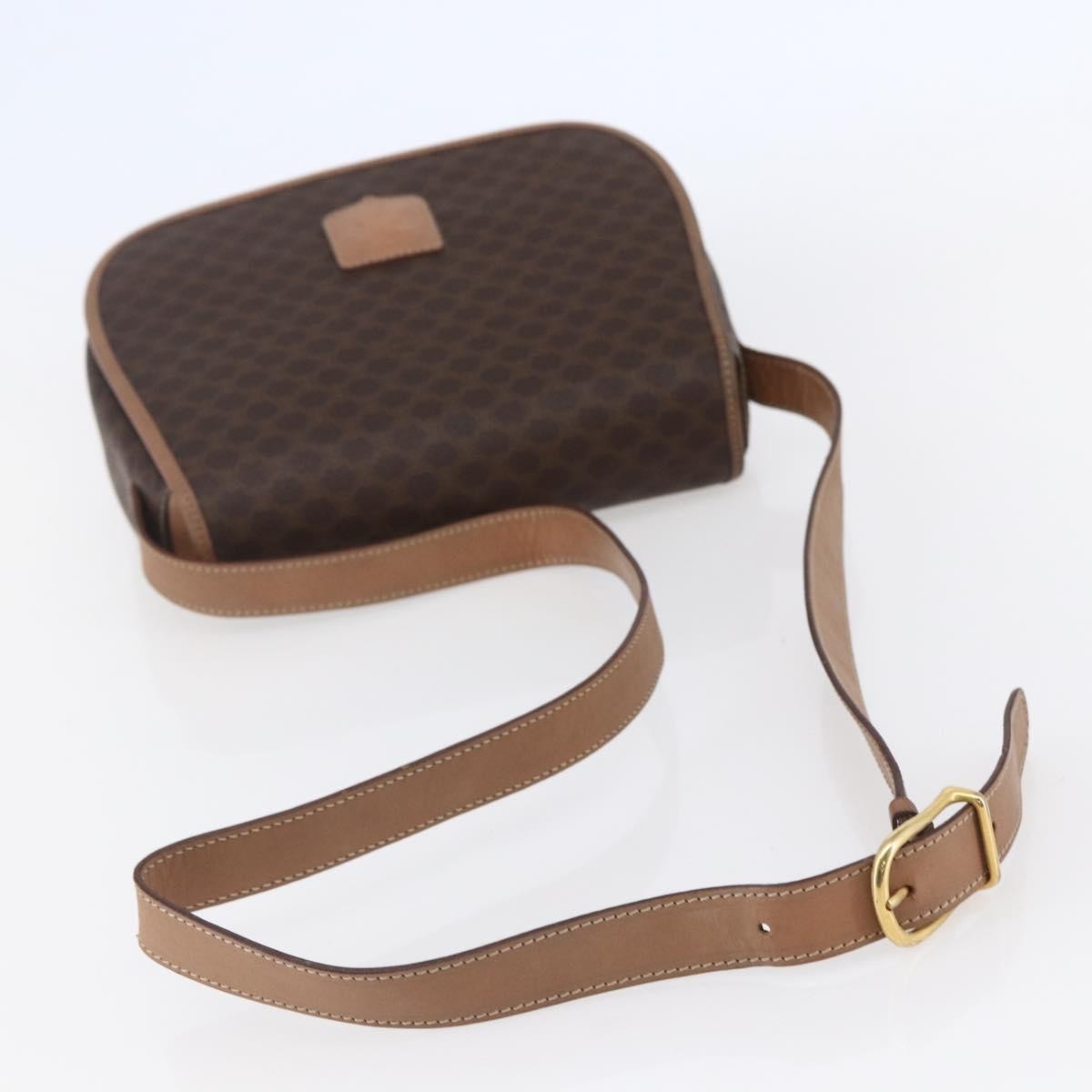 Celine Macadam Shoulder Bag PVC Leather, BROWN, CANVAS, Shoulder bag