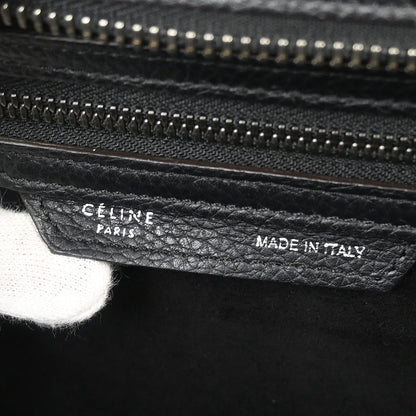 Celine Luggage Bag Smooth Leather, BLACK, LEATHER, Tote bag