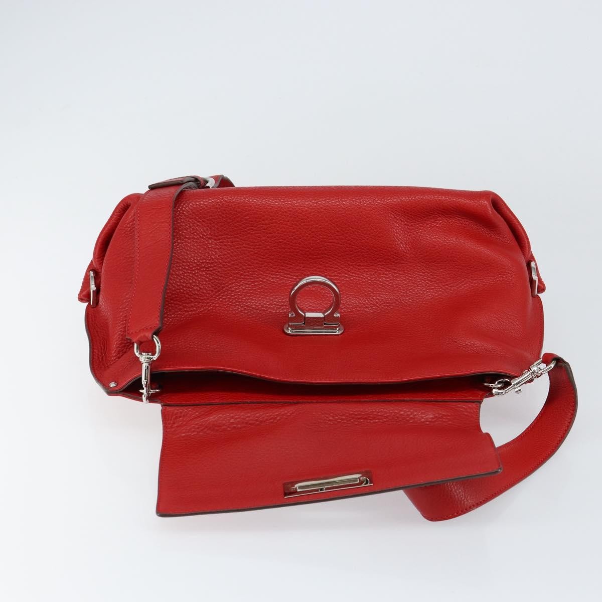 Salvatore Ferragamo Sofia Satchel Grainy Leather, RED, LEATHER, Handbag