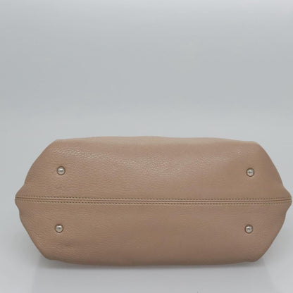 Salvatore Ferragamo Sofia Satchel Leather, BEIGE, LEATHER, Handbag