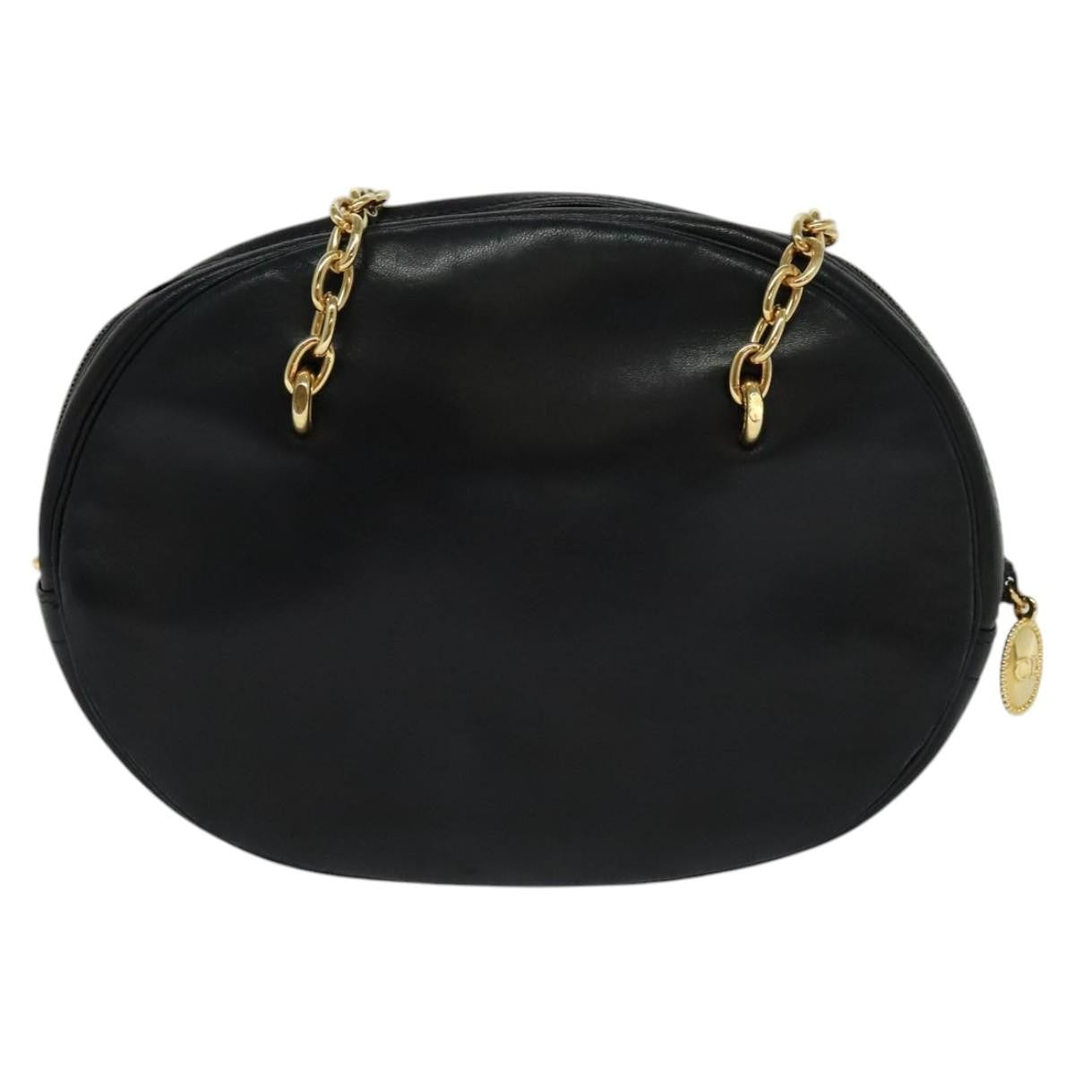 Christian Dior Vintage Shoulder Bag Leather, BLACK, LEATHER, Shoulder bag