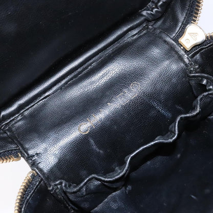 Chanel Vanity pouch Leather, BLACK, LEATHER, Toiletry Case