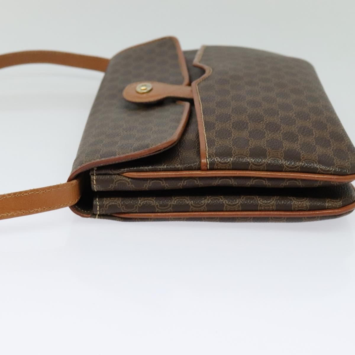 Celine Macadam Shoulder Bag PVC Leather, BROWN, CANVAS, Shoulder bag