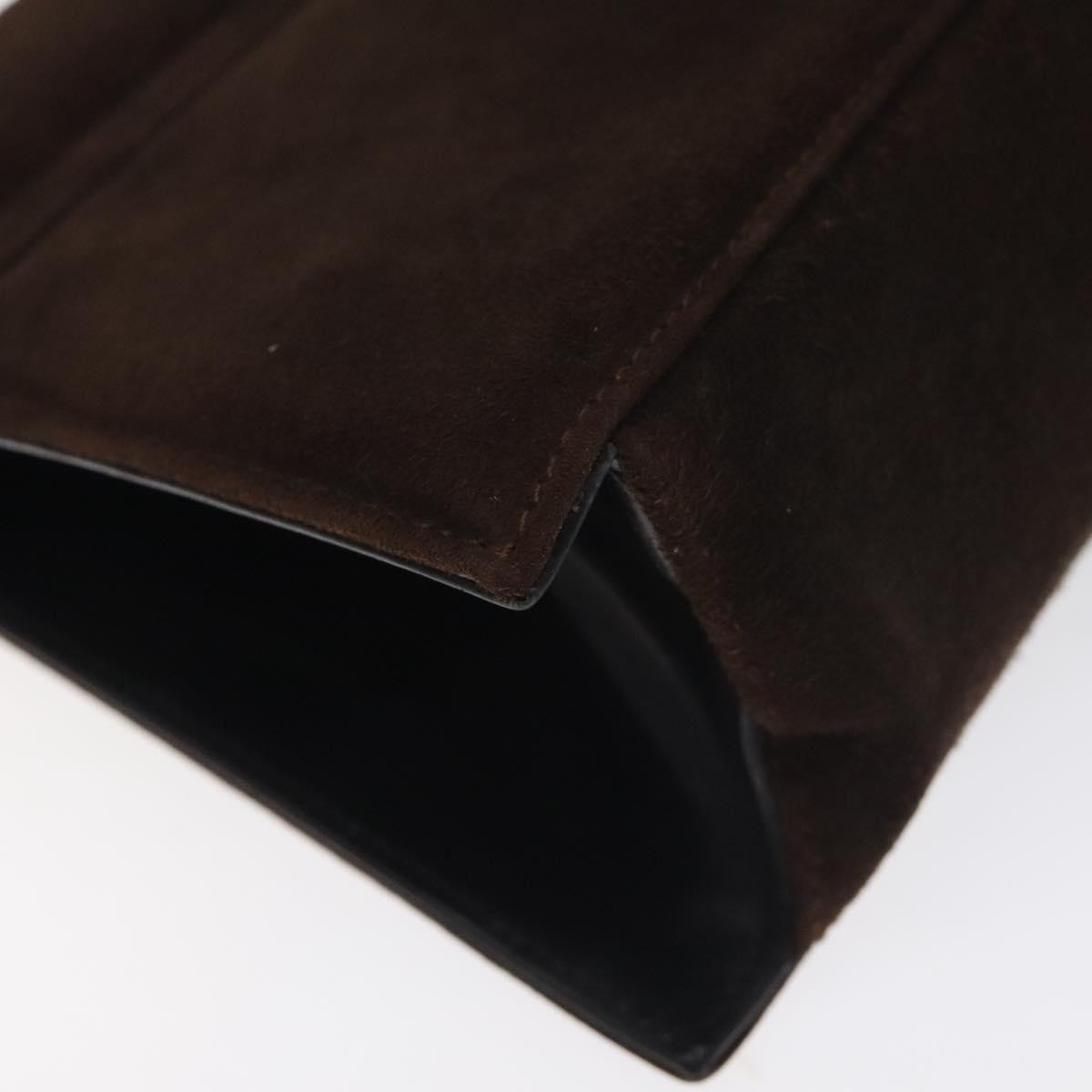 Salvatore Ferragamo Vintage Flap Chain Shoulder Bag Leather, BROWN, SUEDE, Shoulder bag