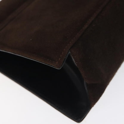 Salvatore Ferragamo Vintage Flap Chain Shoulder Bag Leather, BROWN, SUEDE, Shoulder bag