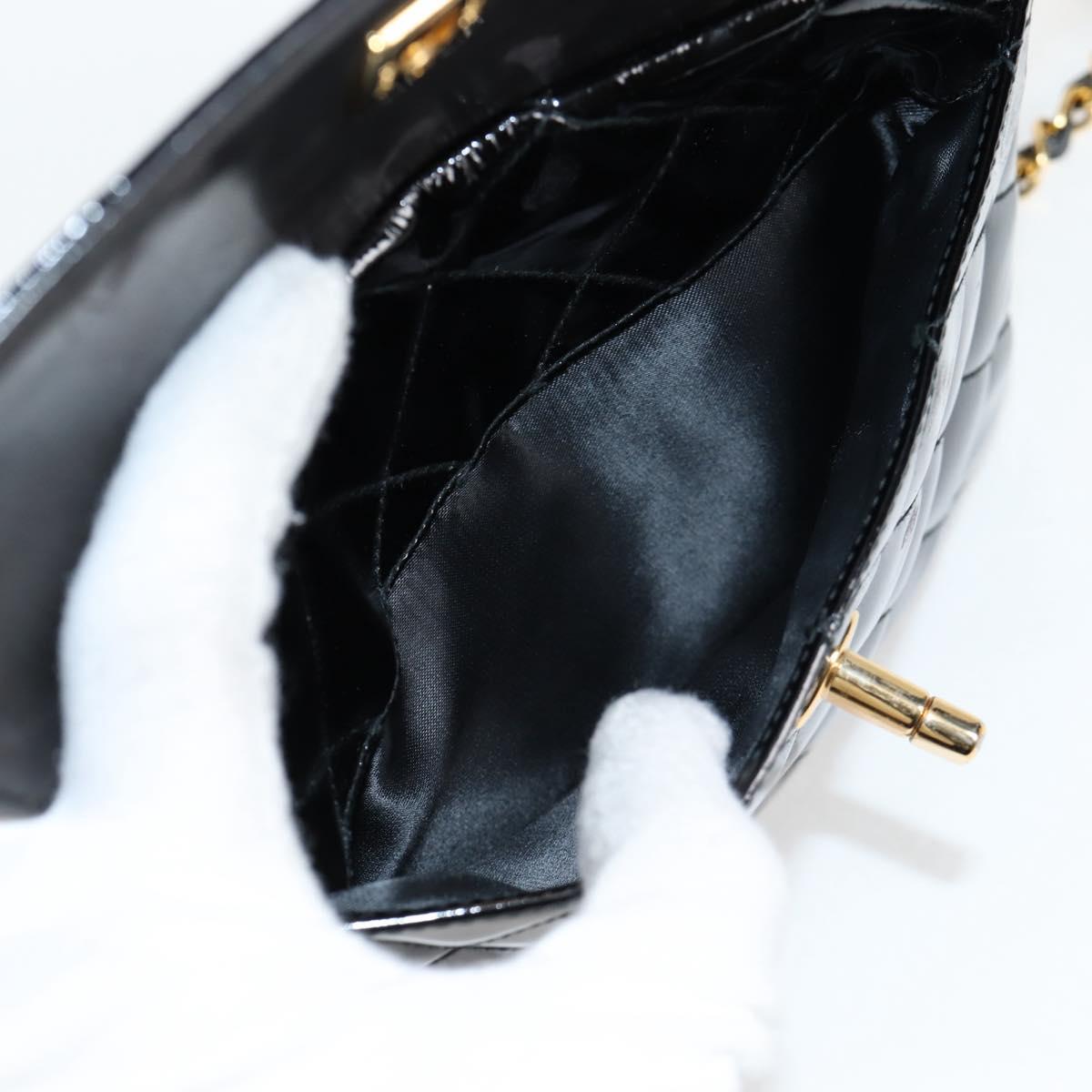 Chanel Vintage Square Front Pocket Camera Bag Quilted Patent, BLACK, PATENT_LEATHER, Crossbody bag